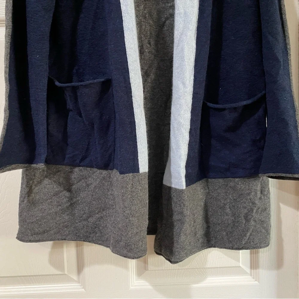 Cashmere Cashmere Stitch‎ Fix Blue & Gray Open Front Cardigan Size Large